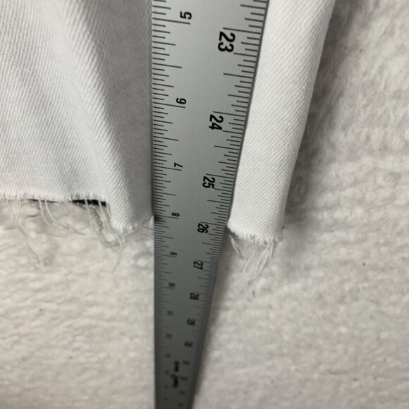 Hudson Holly Straight Jeans‎ Womens 32 White Black Denim Grommet Frayed Hem 9766 - Picture 8 of 15